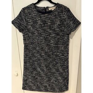 LOFT‎ Women's Sz 6 Blue Multi Boucle Tweed  Short Sleeve Sheath Dress Career